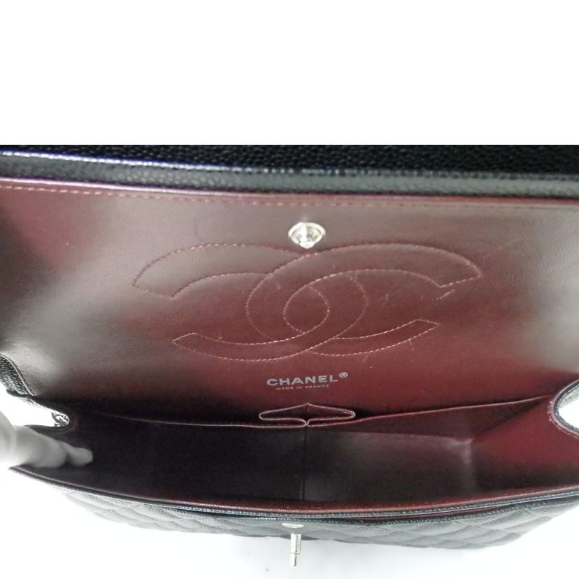 CHANEL シャネル/キャビアスキン/マトラッセWフラップチェーンショルダー/SV金具/A58600//165*****/Aランク/84