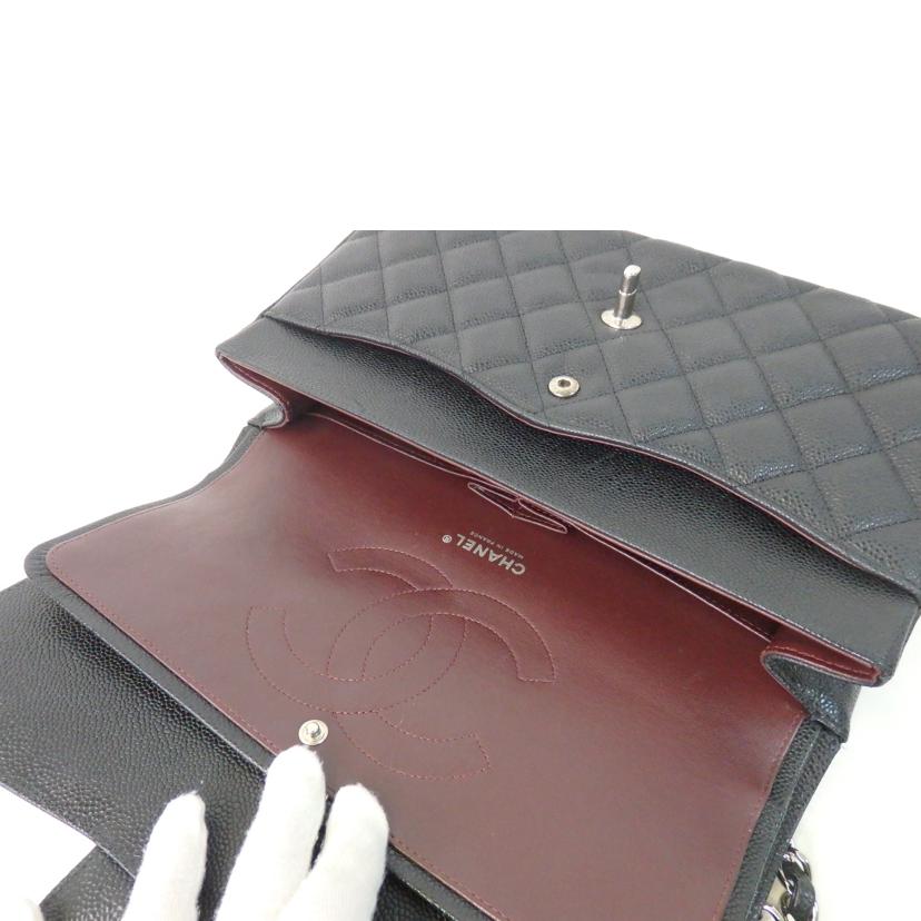 CHANEL シャネル/キャビアスキン/マトラッセWフラップチェーンショルダー/SV金具/A58600//165*****/Aランク/84