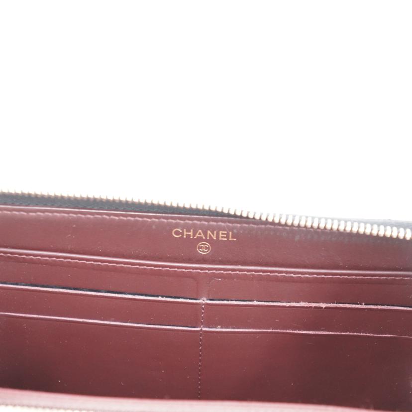 CHANEL シャネル/マトラッセキャビアスキンラウンドファスナーウォレット//21096760/ABランク/67