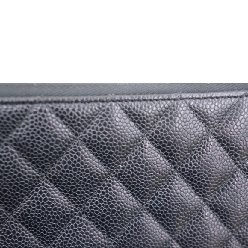 CHANEL シャネル/マトラッセキャビアスキンラウンドファスナーウォレット//21096760/ABランク/67