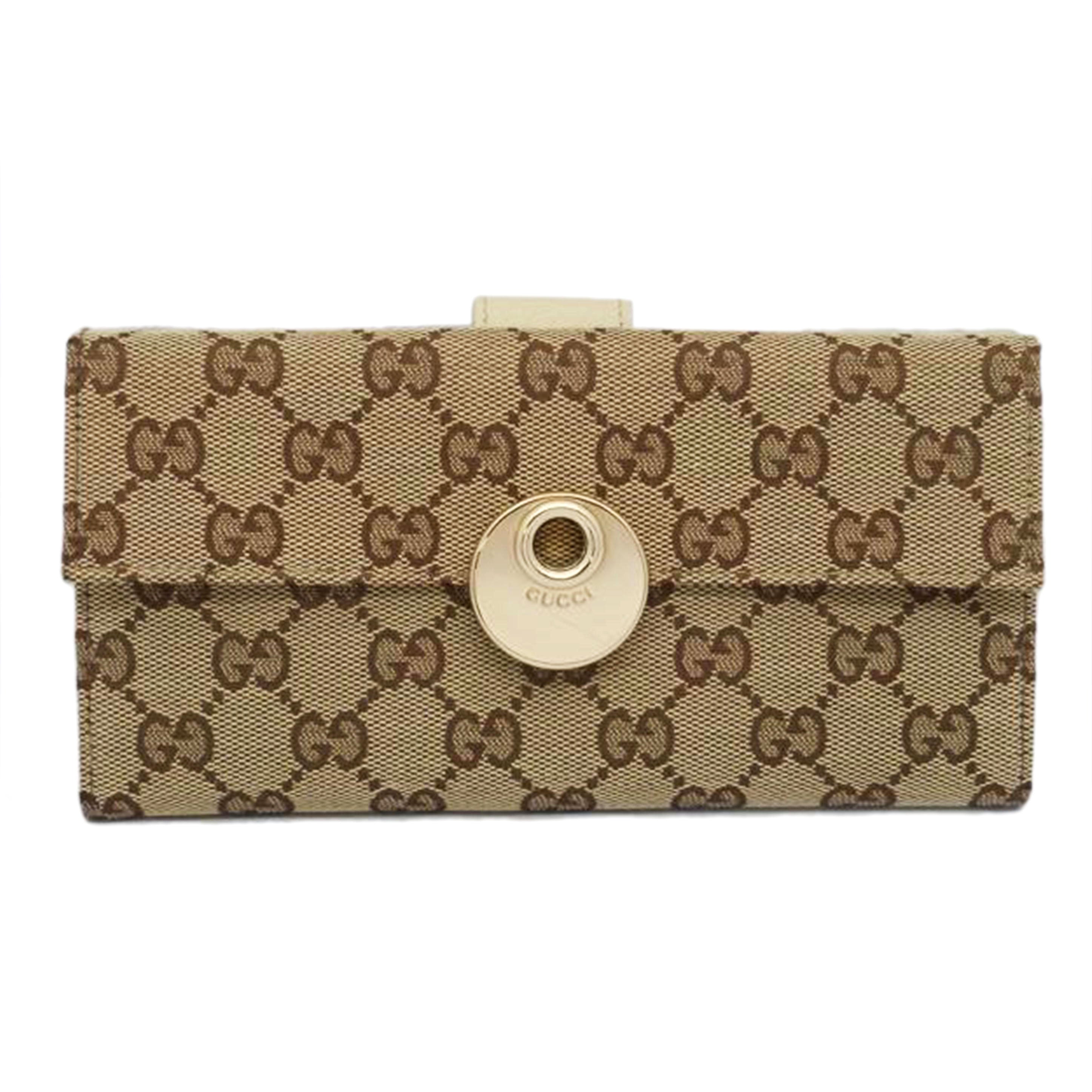 GUCCI グッチ/GGキャンバス Wホック二つ折り長財布/120931//486430/Aランク/03