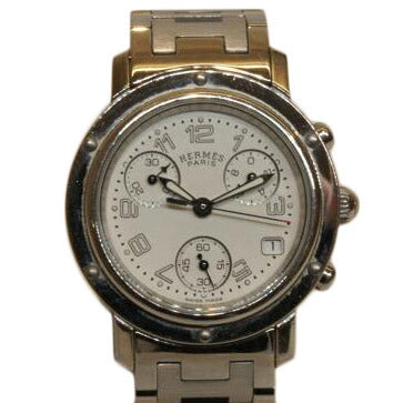 HERMES エルメス/クリッパークロノ白文字盤/SS/QZ/CL1.310//2053994/ABランク/92