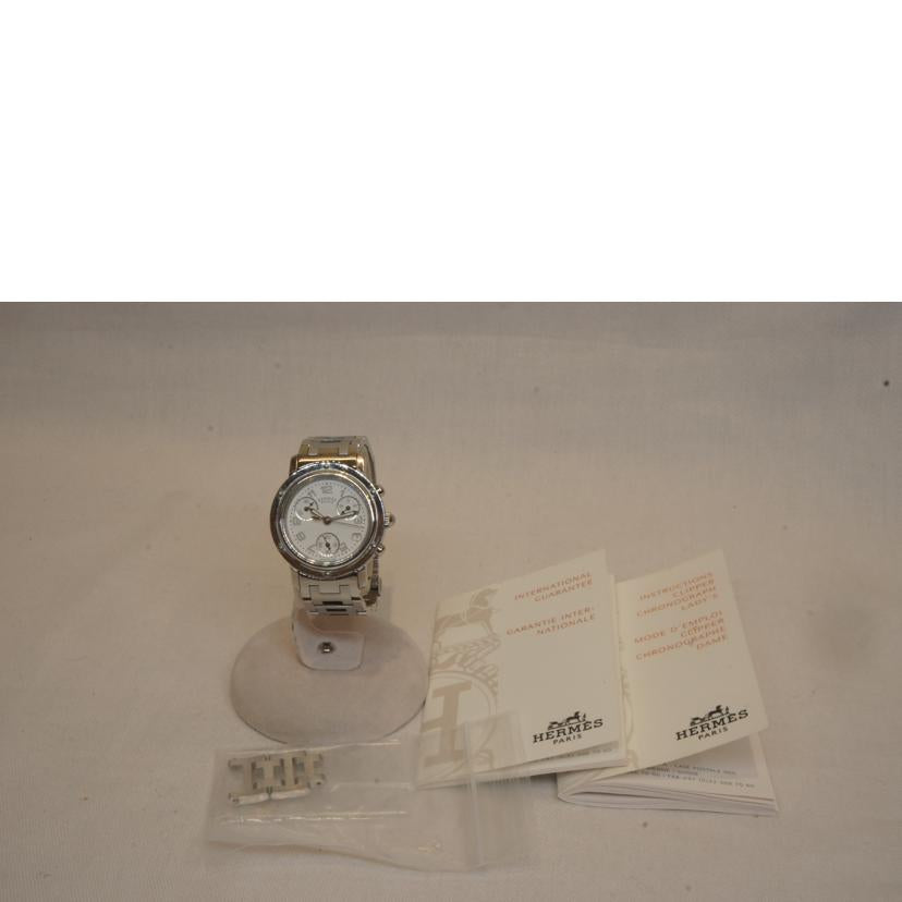 HERMES エルメス/クリッパークロノ白文字盤/SS/QZ/CL1.310//2053994/ABランク/92
