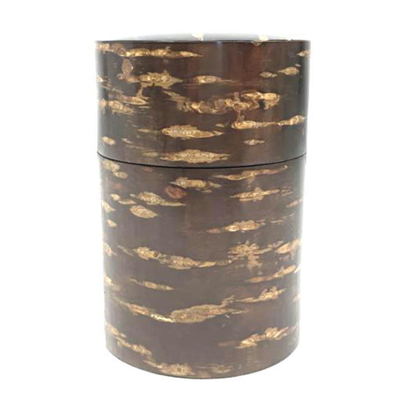 FUJIKI DENSHIRO SHOTEN 藤木伝四郎商店/樺細工 総皮茶筒 ムジ 茶さじつき/30201//Aランク/51