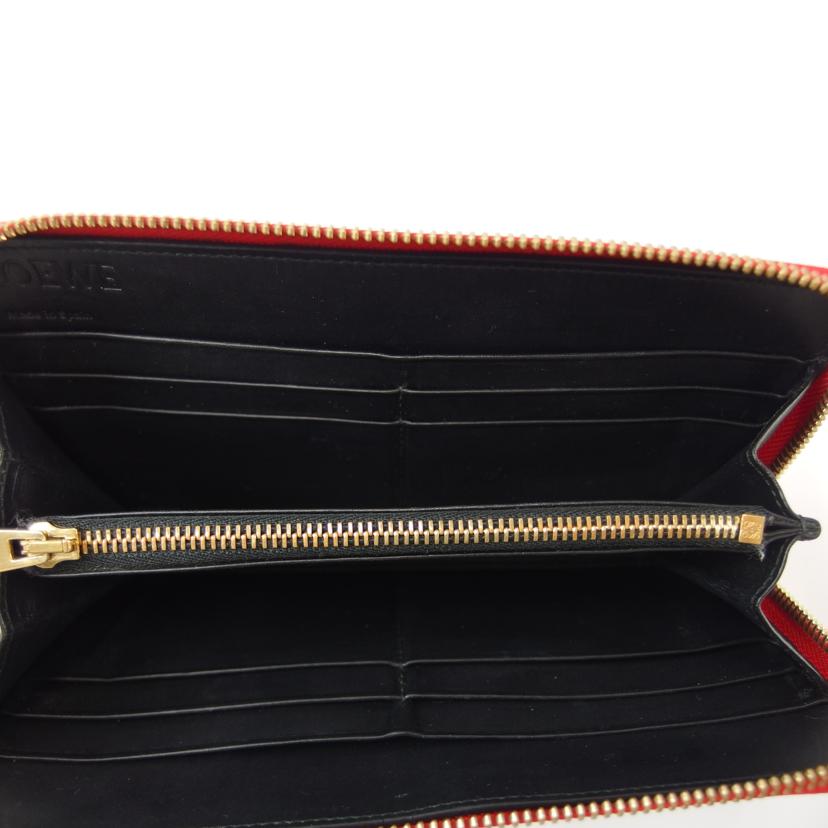 LOEWE/アナグラムジップアラウンドウォレット/赤//411511/BCランク/83