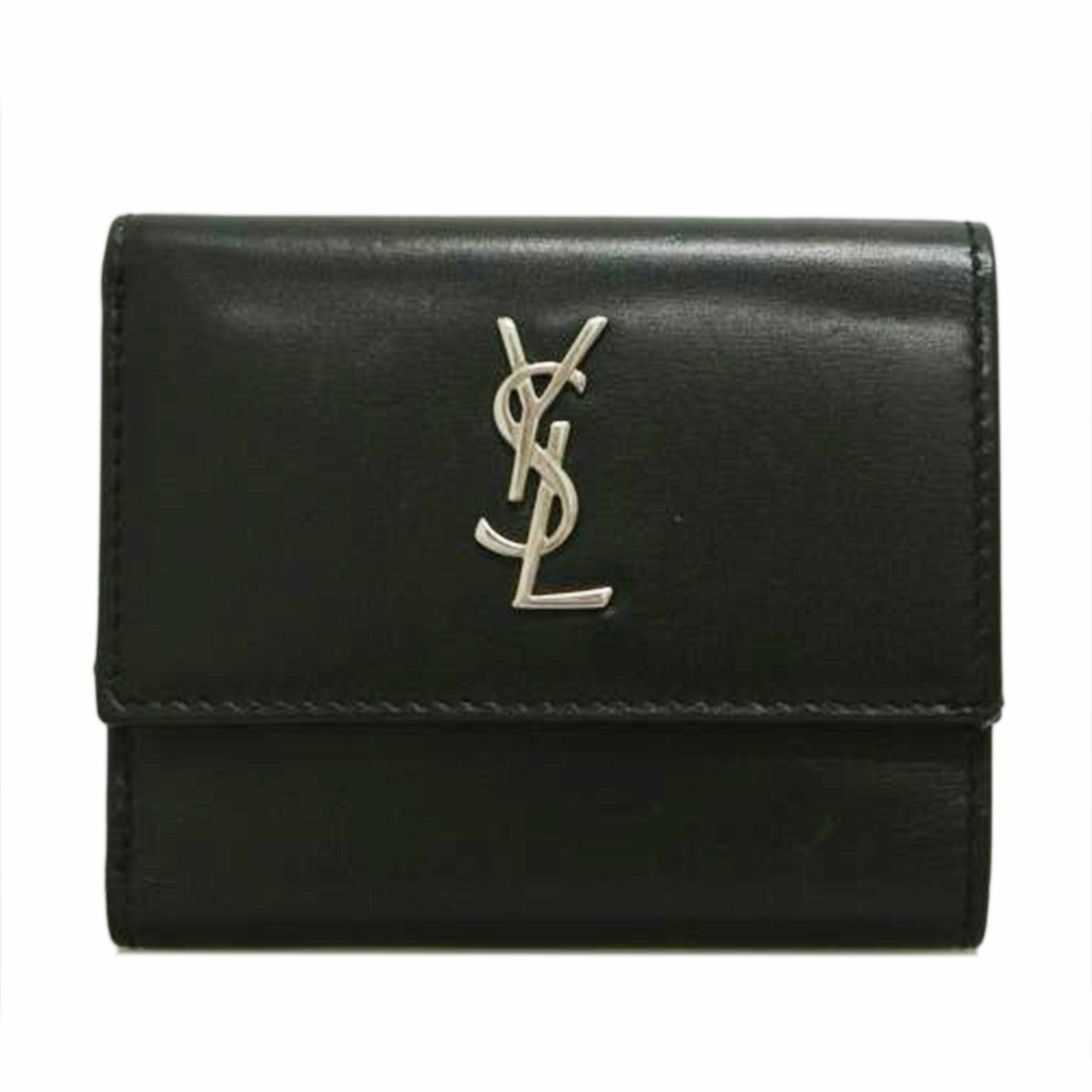 YSL サンローラン/コンパクトウォレット 黒 /MRT556375//1218/ABランク/87