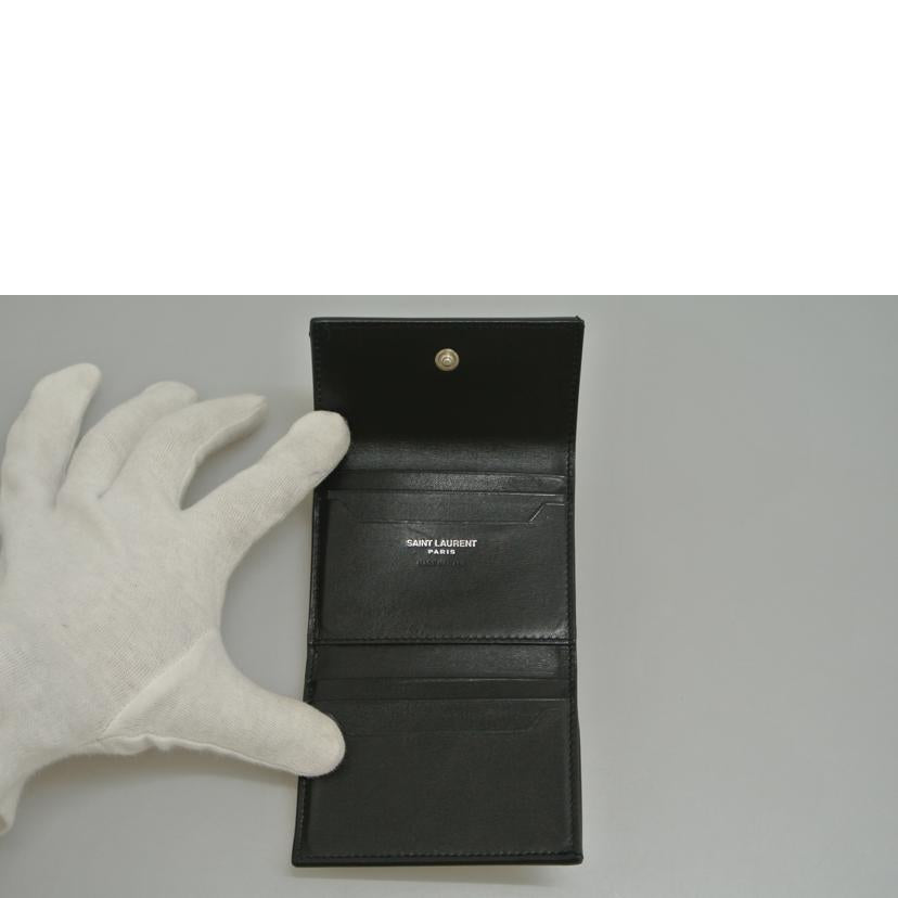 YSL サンローラン/コンパクトウォレット 黒 /MRT556375//1218/ABランク/87