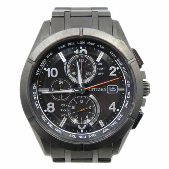 CITIZEN シチズン/アテッサ/ソーラー電波/ブラックチタンシリーズ/AT8166-59E//032000258/Aランク/75