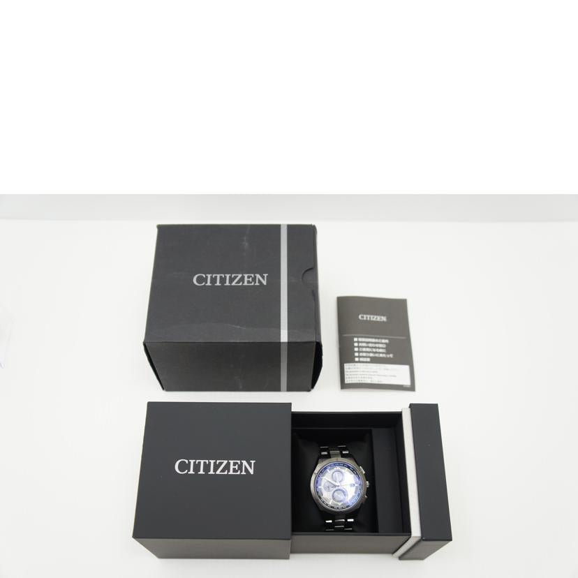 CITIZEN シチズン/アテッサ/ソーラー電波/ブラックチタンシリーズ/AT8166-59E//032000258/Aランク/75