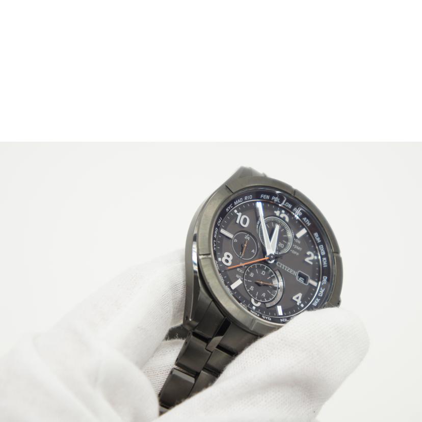 CITIZEN シチズン/アテッサ/ソーラー電波/ブラックチタンシリーズ/AT8166-59E//032000258/Aランク/75