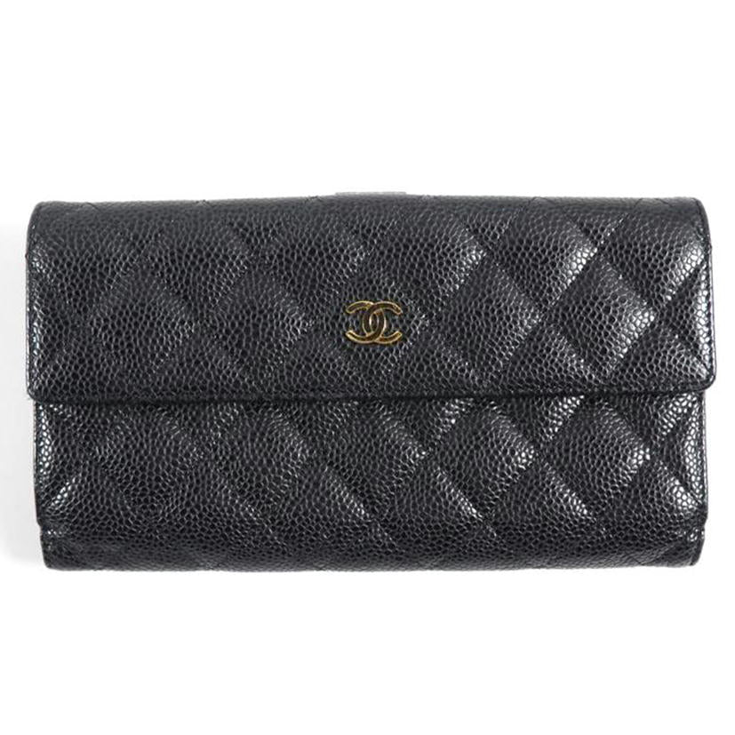 CHANEL シャネル/キャビアスキン マトラッセ Wホック長財布/A48983/183*****/シャネル/Bランク/79【中古】