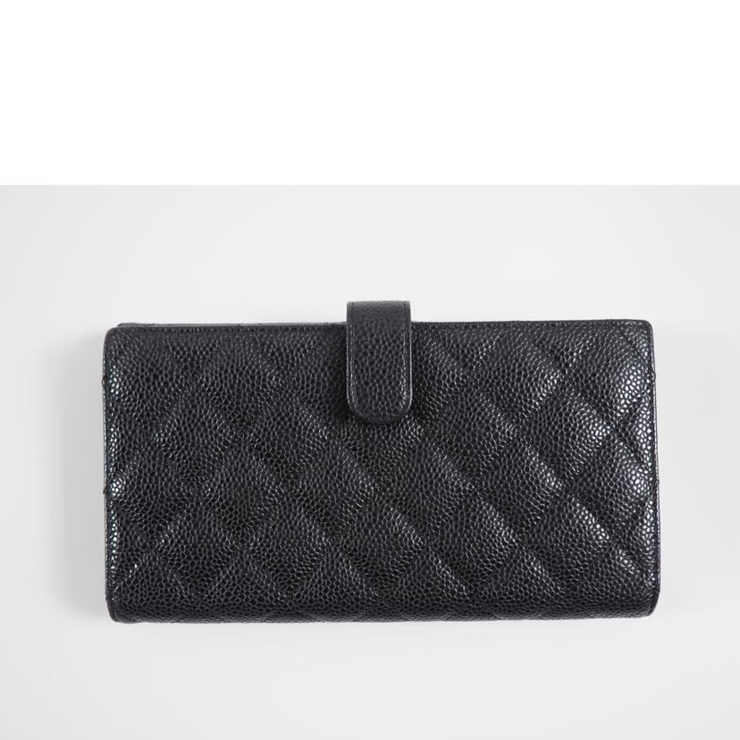 CHANEL シャネル/キャビアスキン マトラッセ Wホック長財布/A48983//18355930/Bランク/79