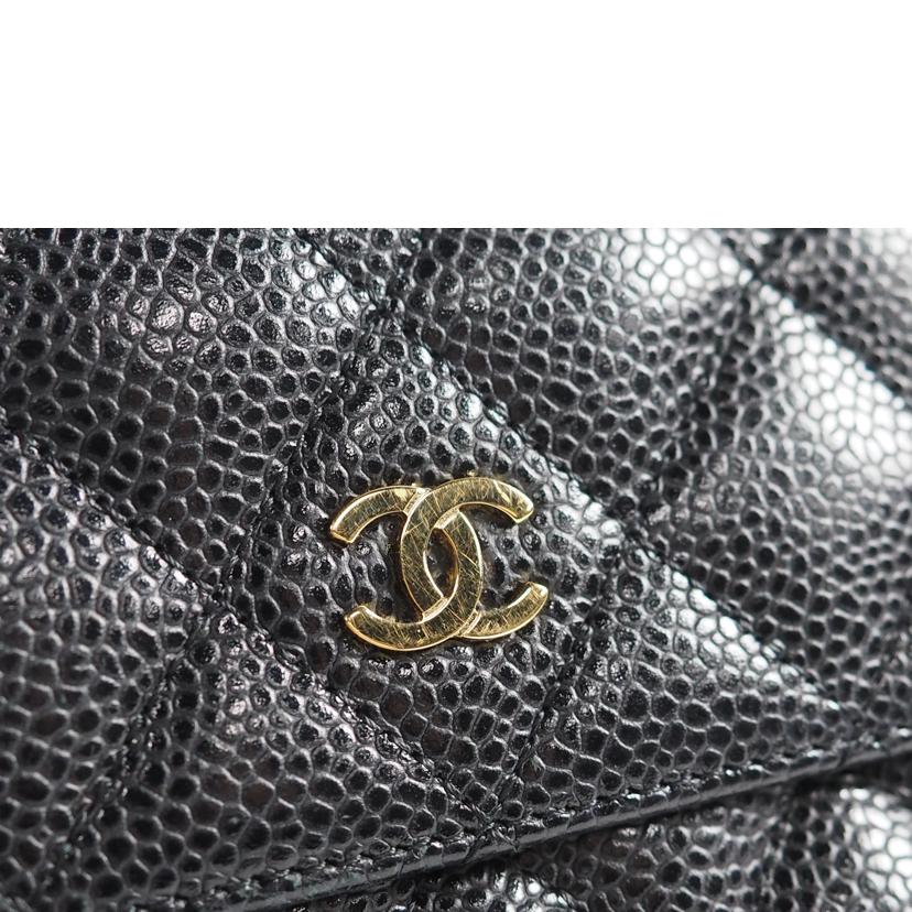 CHANEL シャネル/キャビアスキン マトラッセ Wホック長財布/A48983//18355930/Bランク/79