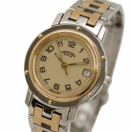 HERMES エルメス 腕時計 電池式 ベージュ文字盤/クリッパー/レディース/クォーツ/CL4.220//1469511/Aランク/69