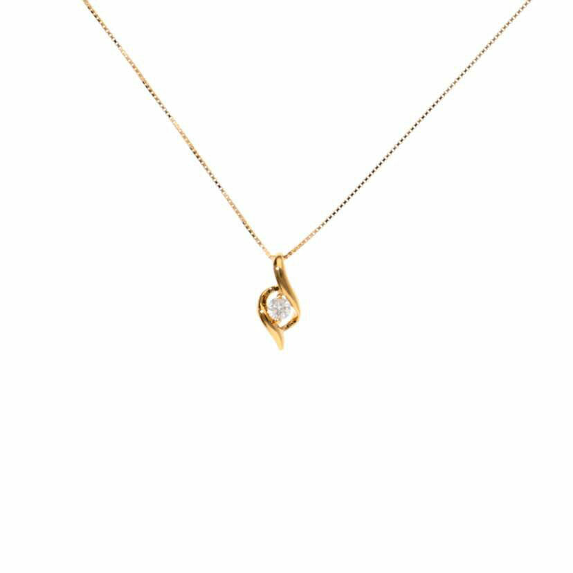 K18/K18ダイヤネックレス 0.07/1.4//0.07/Aランク/75