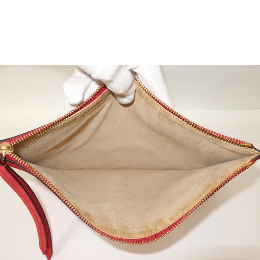 GUCCI グッチ/GGスプリーム ブルームスレザー ベージュ レッドマルチカラー 花柄 クラッチバッグ/410807//ABランク/65