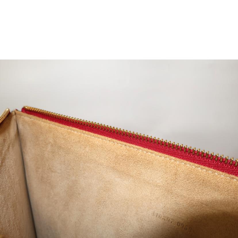 GUCCI グッチ/GGスプリーム ブルームスレザー ベージュ レッドマルチカラー 花柄 クラッチバッグ/410807//ABランク/65