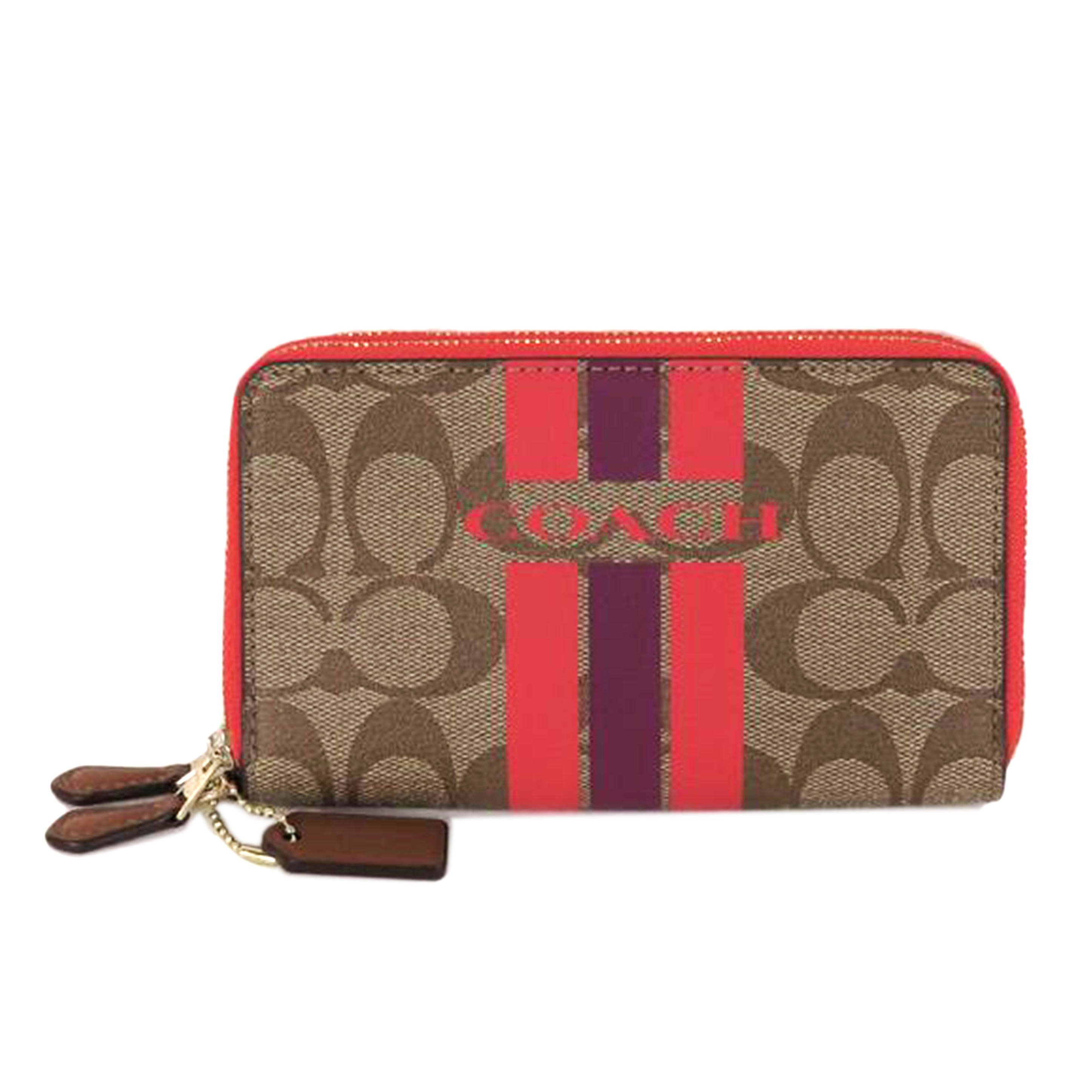 COACH コーチ/Wラウンドファスナー財布/シグネチャー//Aランク/81