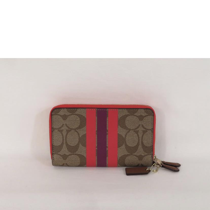 COACH コーチ/Wラウンドファスナー財布/シグネチャー//Aランク/81