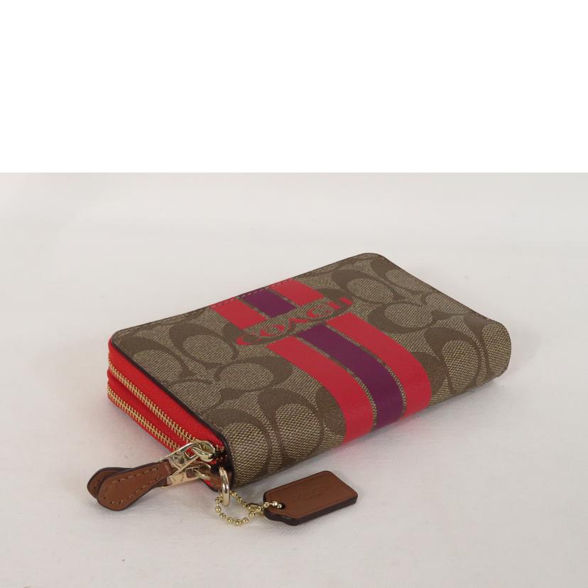 COACH コーチ/Wラウンドファスナー財布/シグネチャー//Aランク/81