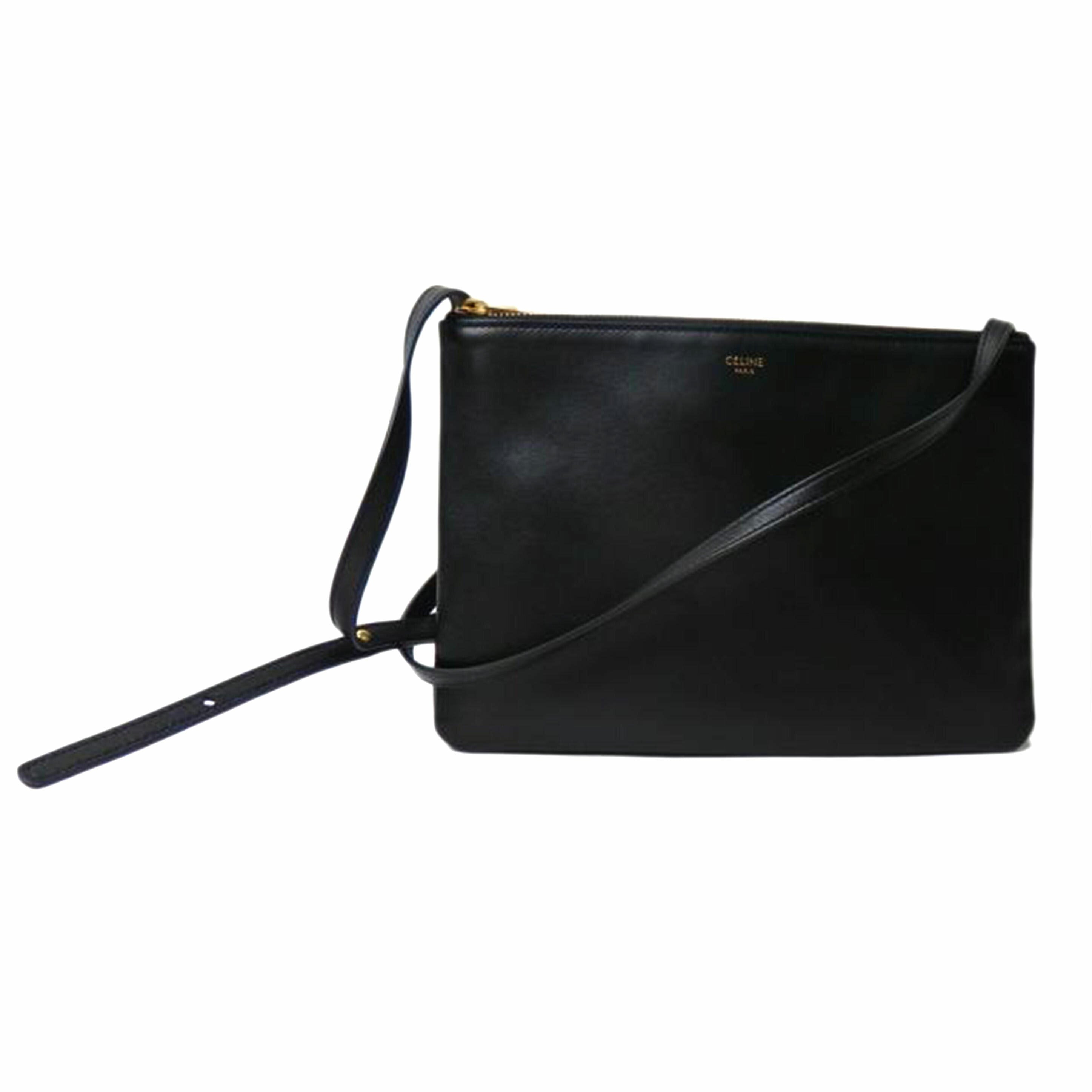 CELINE セリーヌ/トリオラージショルダーバッグ/スムースラムスキン/黒/187613BEB//F-AT-1129/Aランク/84