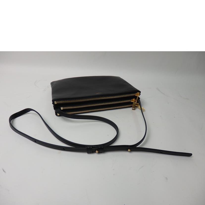 CELINE セリーヌ/トリオラージショルダーバッグ/スムースラムスキン/黒/187613BEB//F-AT-1129/Aランク/84