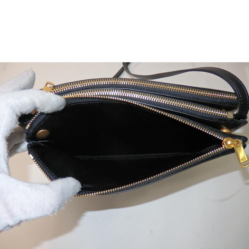 CELINE セリーヌ/トリオラージショルダーバッグ/スムースラムスキン/黒/187613BEB//F-AT-1129/Aランク/84