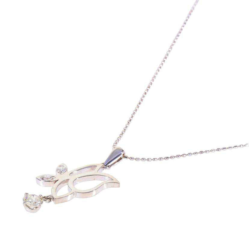 / K18WGダイヤネックレス0.30/0.08ct//Aランク/71