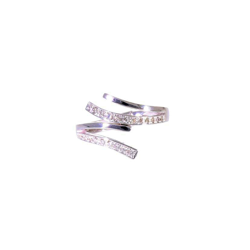 / K18WGダイヤリング0.15ct//ABランク/75