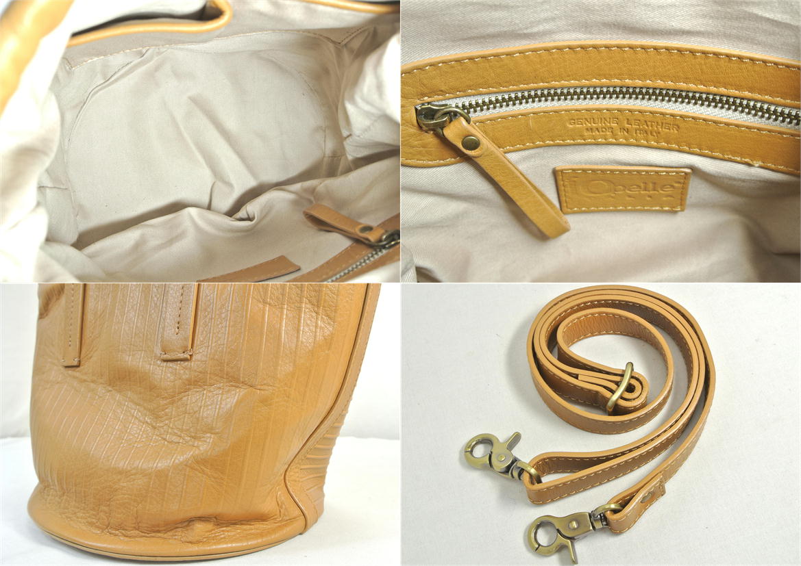 IO PELLE イオペレ /巾着2WAYハンドバッグ /キャメル/ABランク/51