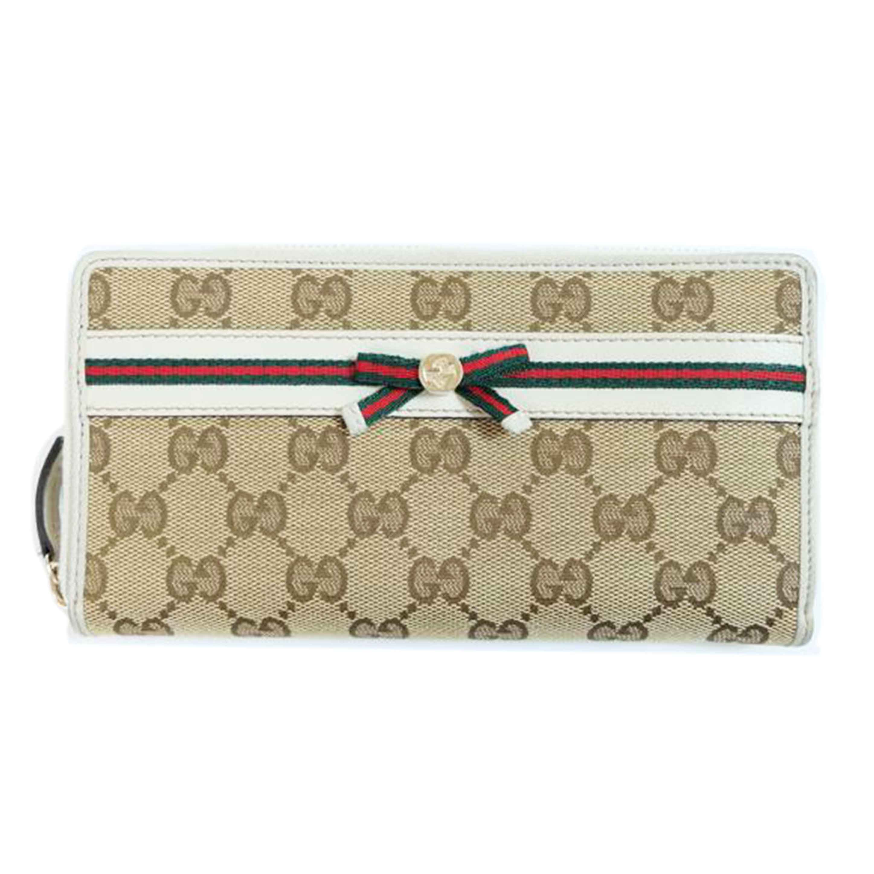 GUCCI グッチ/GGキャンバスリボンウェブシェリーライン長財布/257003//0416/Bランク/71