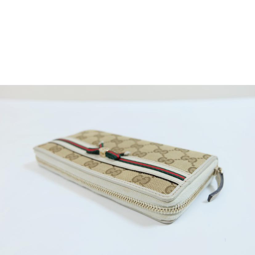 GUCCI グッチ/GGキャンバスリボンウェブシェリーライン長財布/257003//0416/Bランク/71