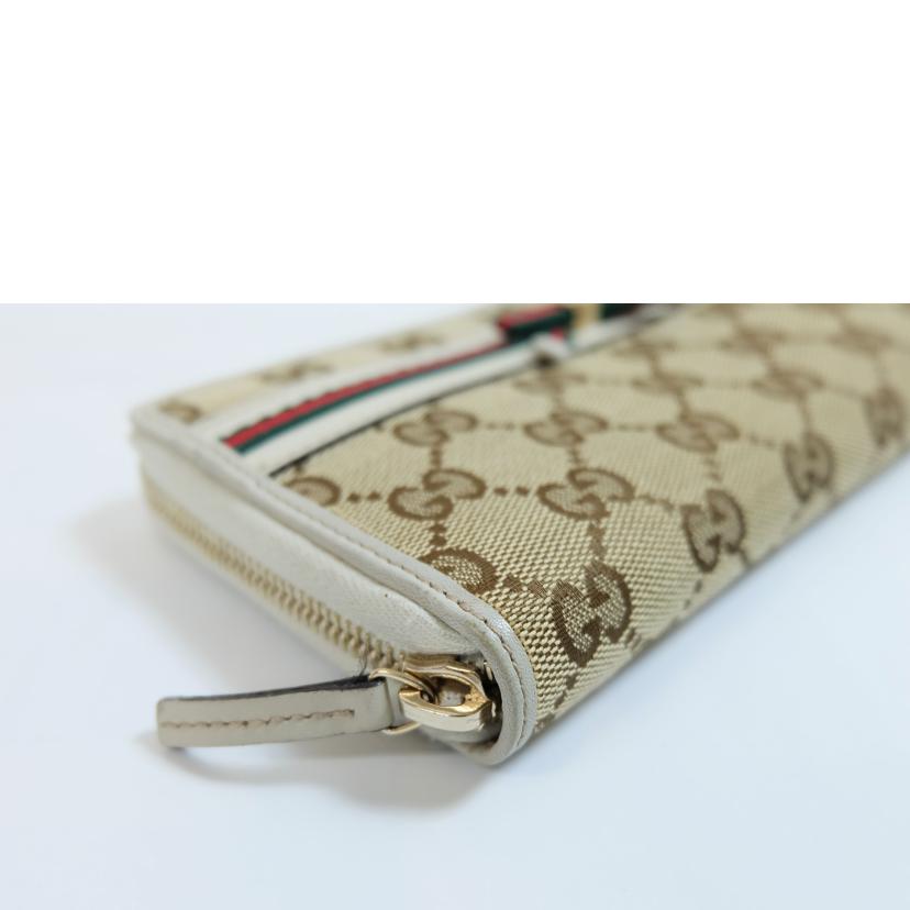 GUCCI グッチ/GGキャンバスリボンウェブシェリーライン長財布/257003//0416/Bランク/71