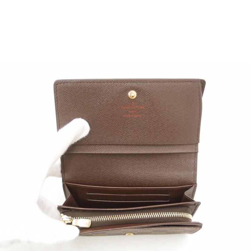 LIOUIS VUITTON ルイヴィトン ビトン L字ファスナー財布 二つ折り財布 ブラウン 茶 /ポルトフォイユ・トレゾール/ダミエ・エベヌ/N61736//CA4***/Aランク/69