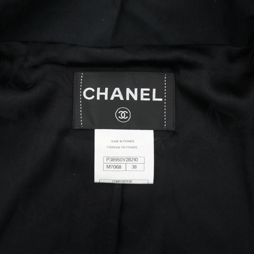 CHANEL シャネル/ツイード ラムレザー切り替え コート/P38950//Aランク/75