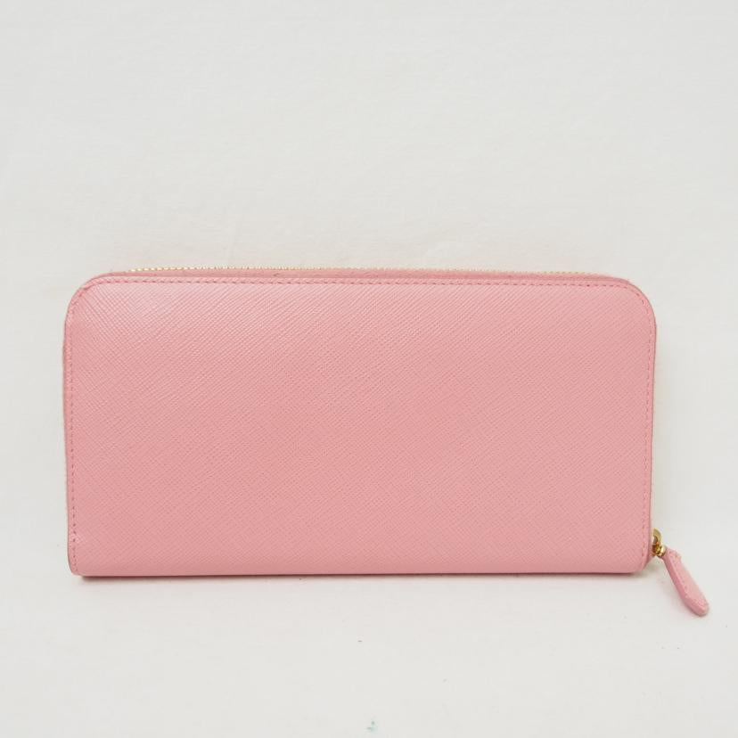 PRADA プラダ/サフィアーノ リボンラウンドウォレット/ピンク/1ML506//12N/ABランク/78