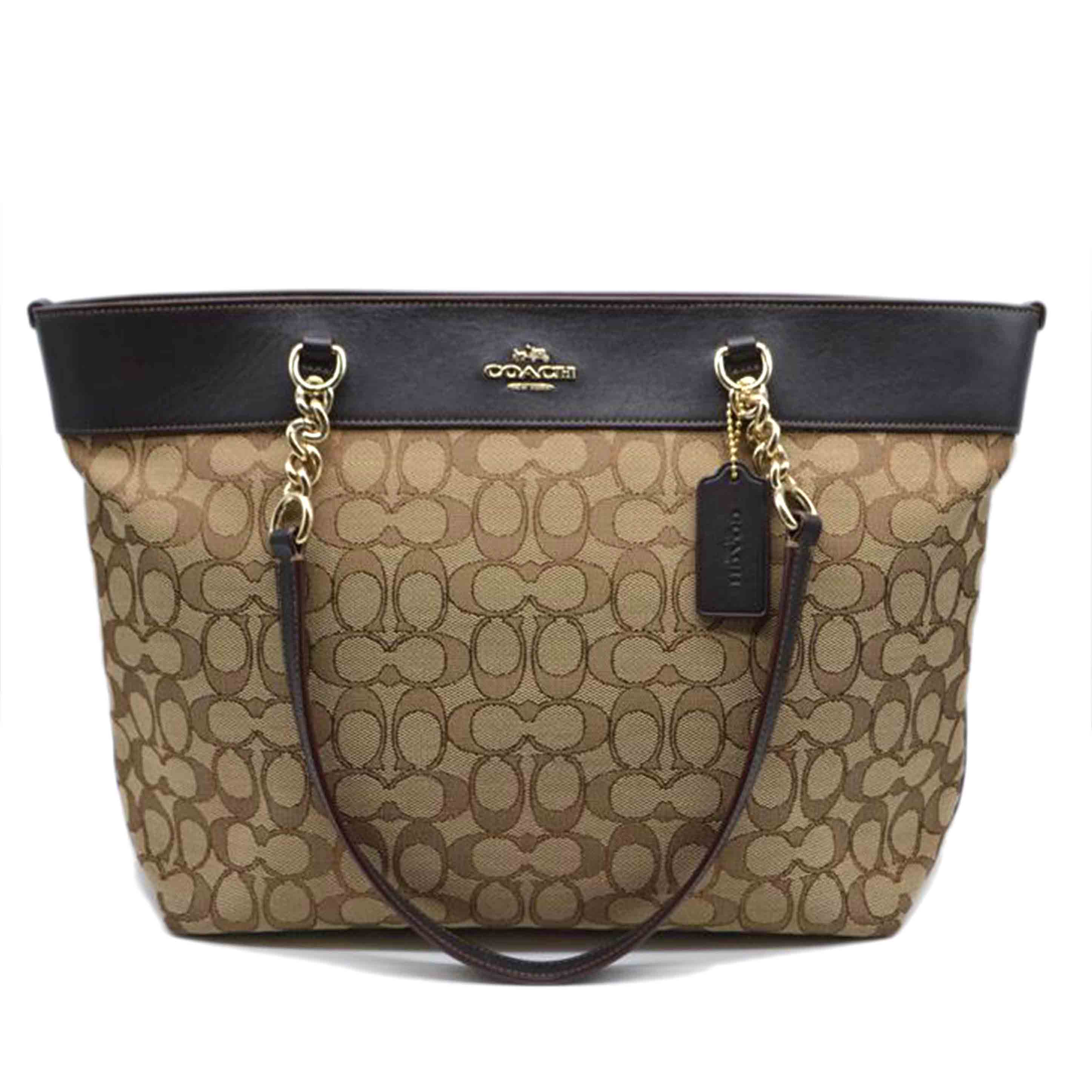 COACH コーチ/アウトラインシグネチャージップトップレザートート/36708//F15**/Aランク/89