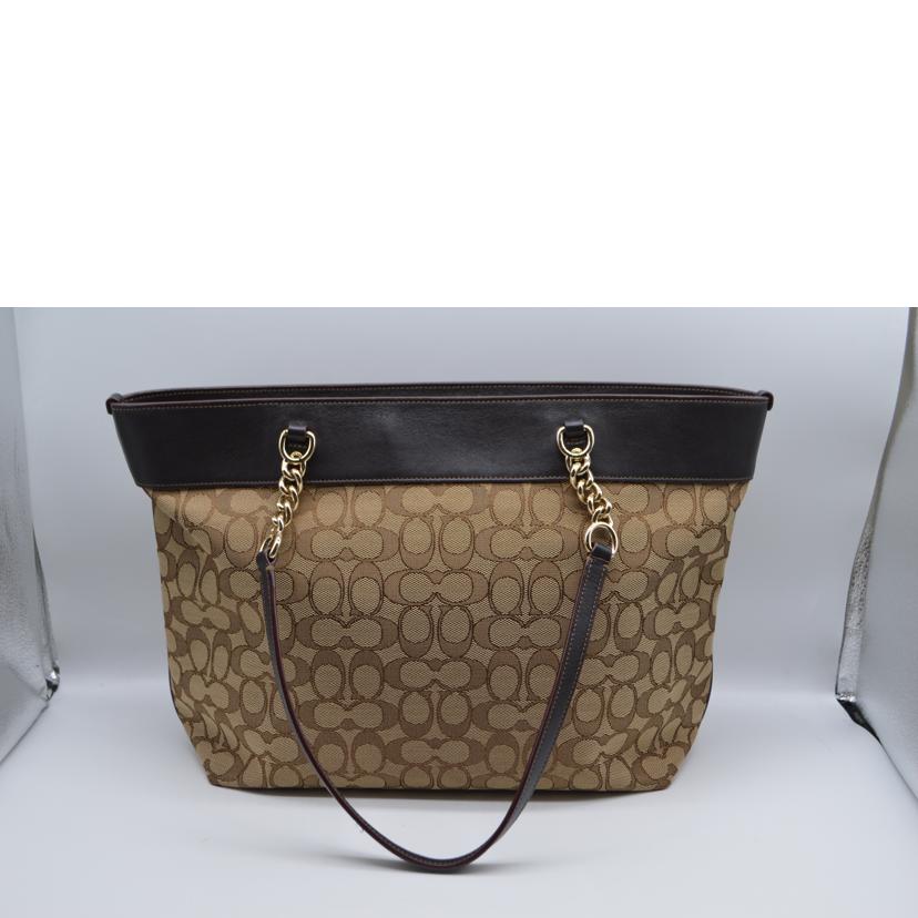 COACH コーチ/アウトラインシグネチャージップトップレザートート/36708//F15**/Aランク/89