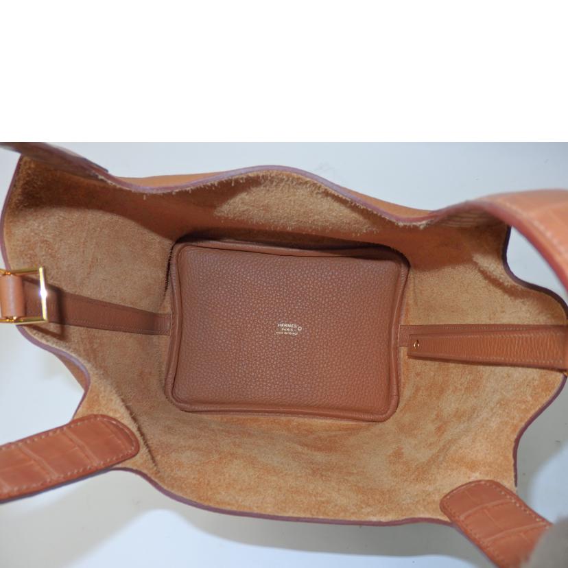 HERMES エルメス/ピコタンロック・タッチ18PM/トリヨンクレマンス×アリゲーターマット/ゴールド//Z刻/21年製/Sランク/84