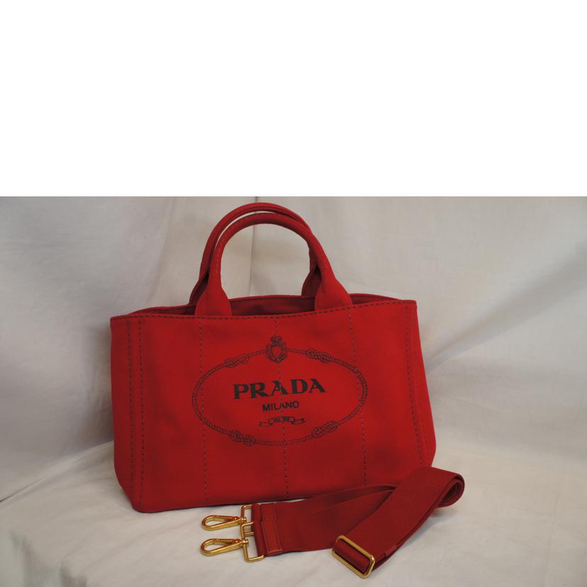 PRADA プラダ/カナパ2WAYキャンバス レッド//204/Aランク/92