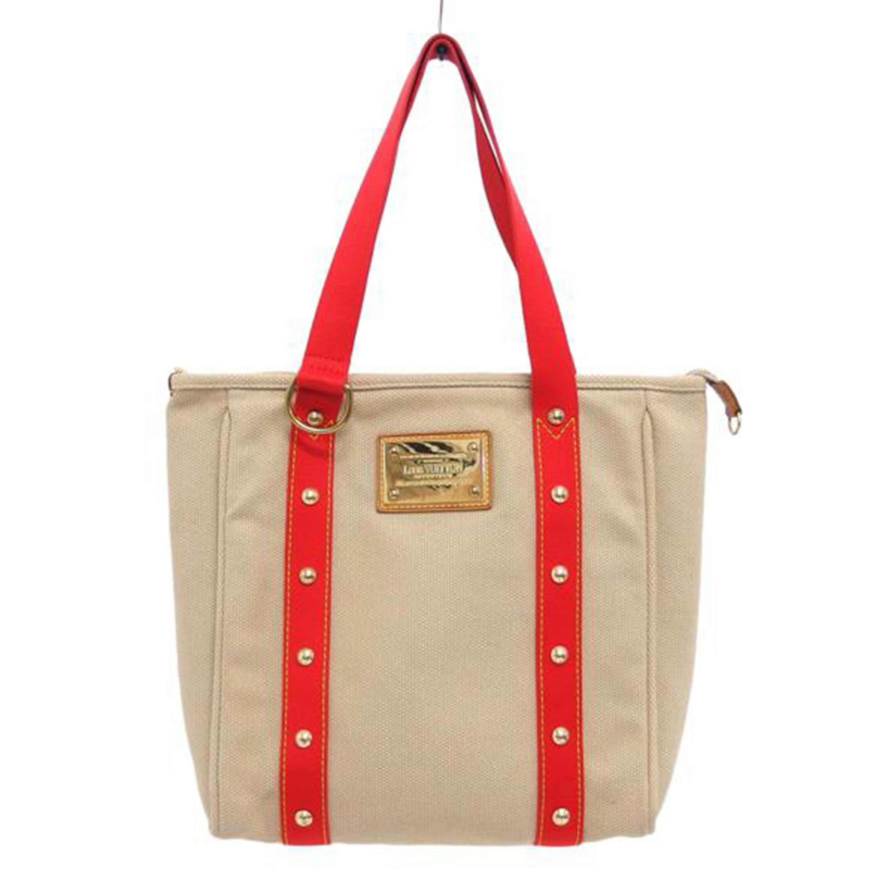 LV ルイ・ヴィトン トートバッグ/アンティグア・カバMM/ベージュ×レッド/M40035//SR0***/ABランク/04