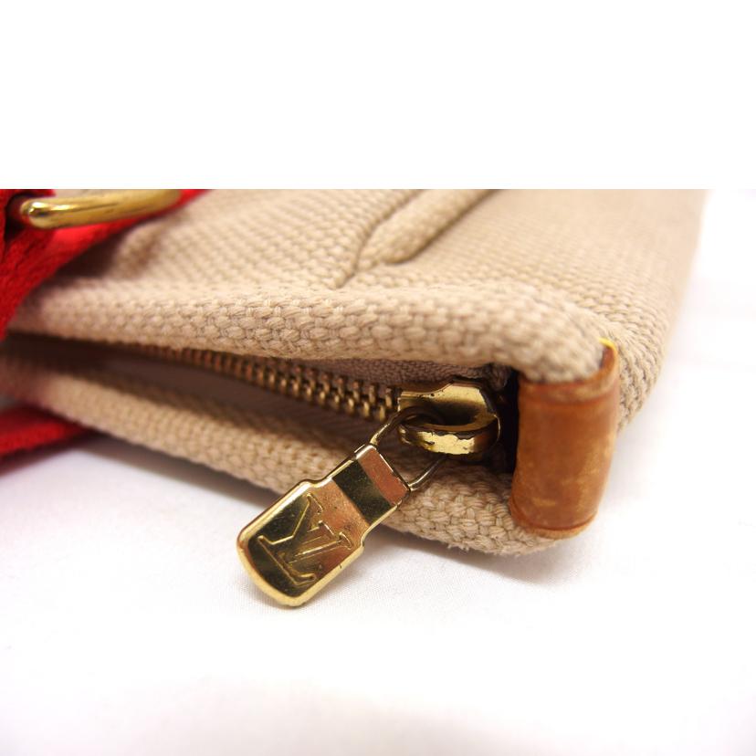 LV ルイ・ヴィトン トートバッグ/アンティグア・カバMM/ベージュ×レッド/M40035//SR0***/ABランク/04