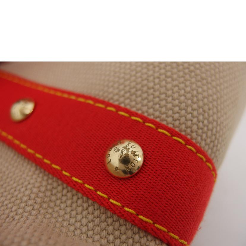 LV ルイ・ヴィトン トートバッグ/アンティグア・カバMM/ベージュ×レッド/M40035//SR0***/ABランク/04