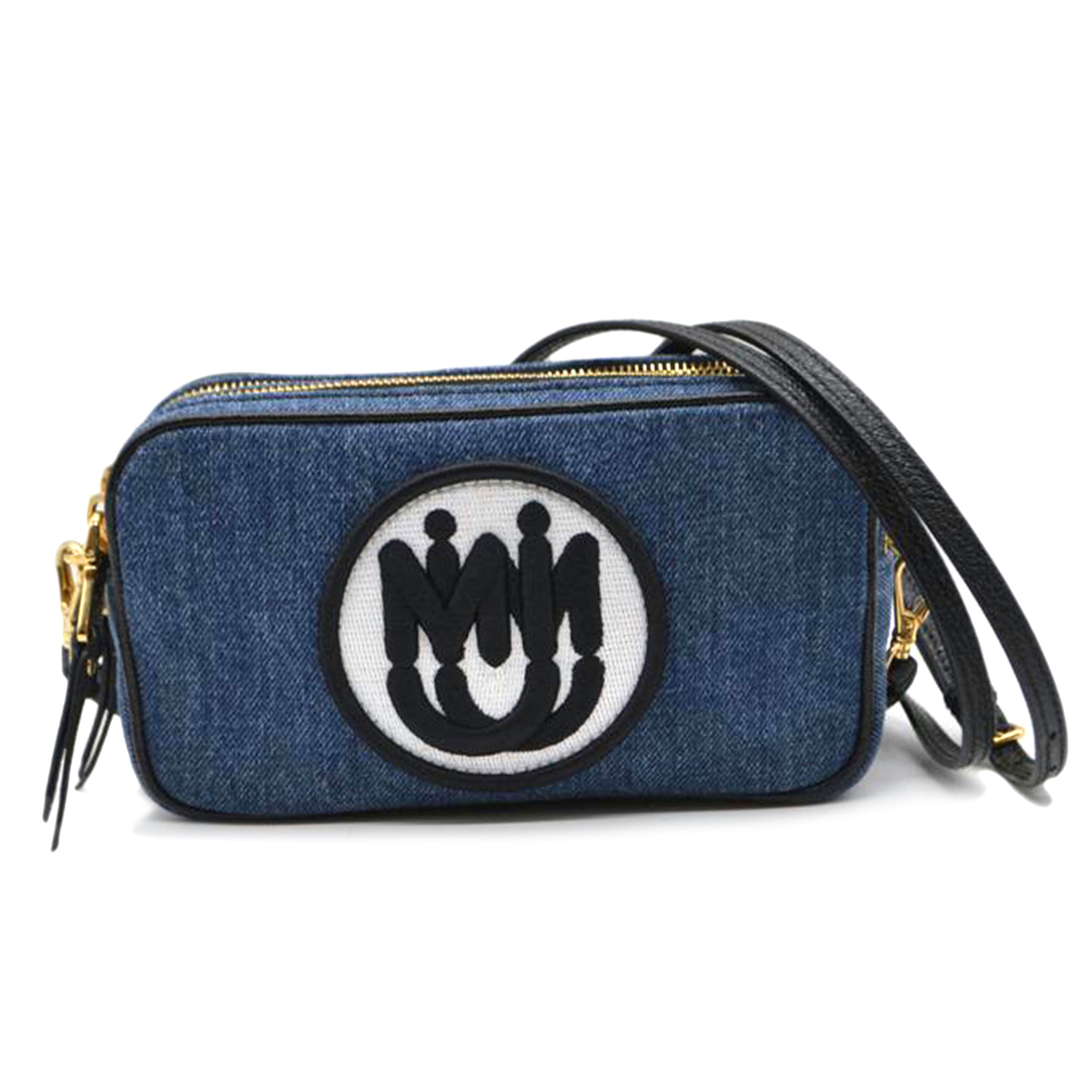 miu miu ミュウミュウ/マドラスデニムミニレザーショルダー/ブルー/5BP045//53/Aランク/89