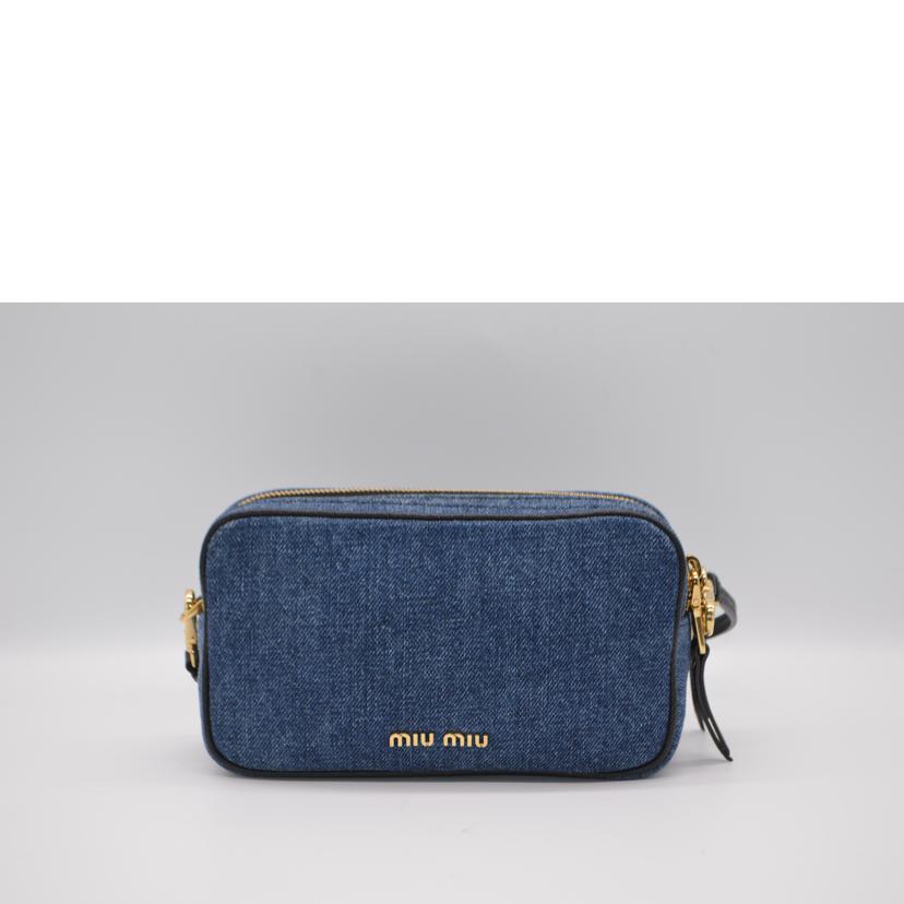 miu miu ミュウミュウ/マドラスデニムミニレザーショルダー/ブルー/5BP045//53/Aランク/89
