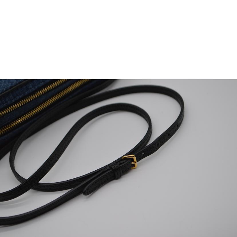 miu miu ミュウミュウ/マドラスデニムミニレザーショルダー/ブルー/5BP045//53/Aランク/89