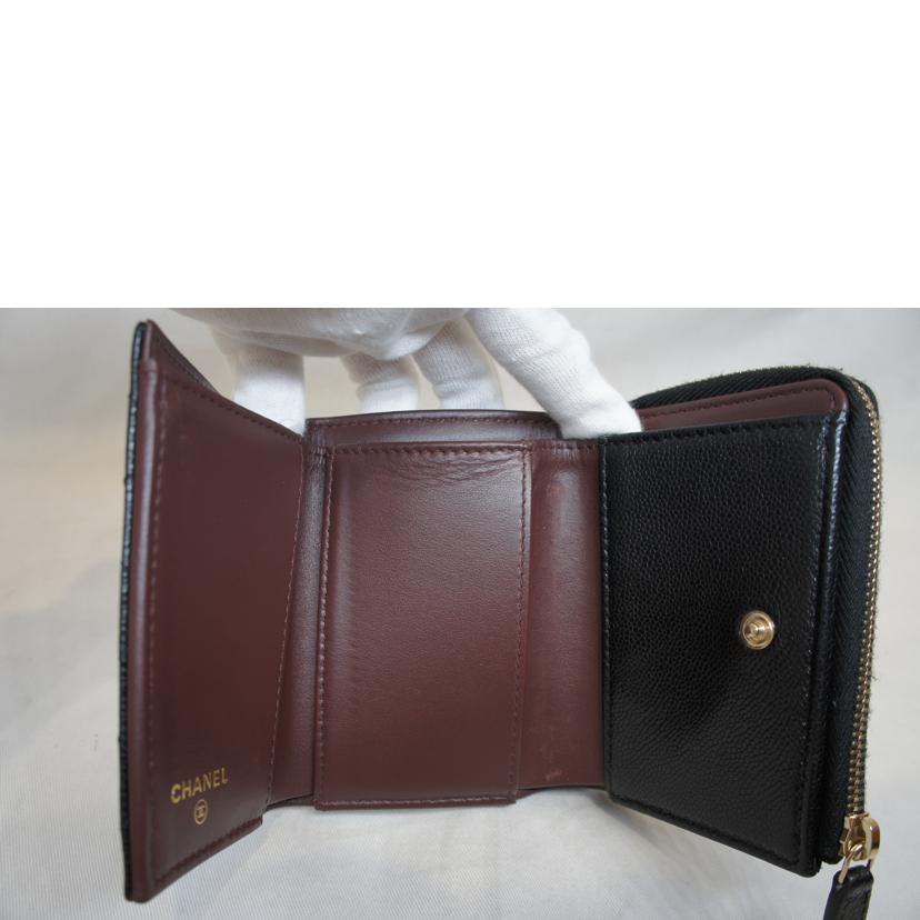 CHANEL シャネル/キャビアスキンL字ファスナーミニウォレット/AP3177//PCH*****/ABランク/92