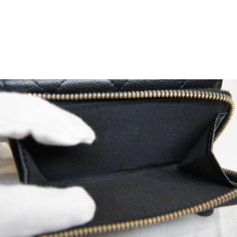 CHANEL シャネル/キャビアスキンL字ファスナーミニウォレット/AP3177//PCH*****/ABランク/92