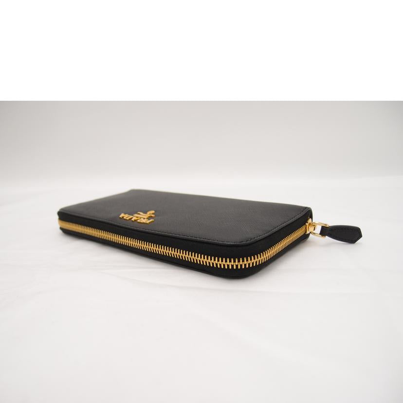 PRADA プラダ ゴールド金具 レディース メンズ 黒 ラウンドジップウォレット/サフィアーノラウンドファスナー長財布/ブラック/1ML506//62B/SAランク/69