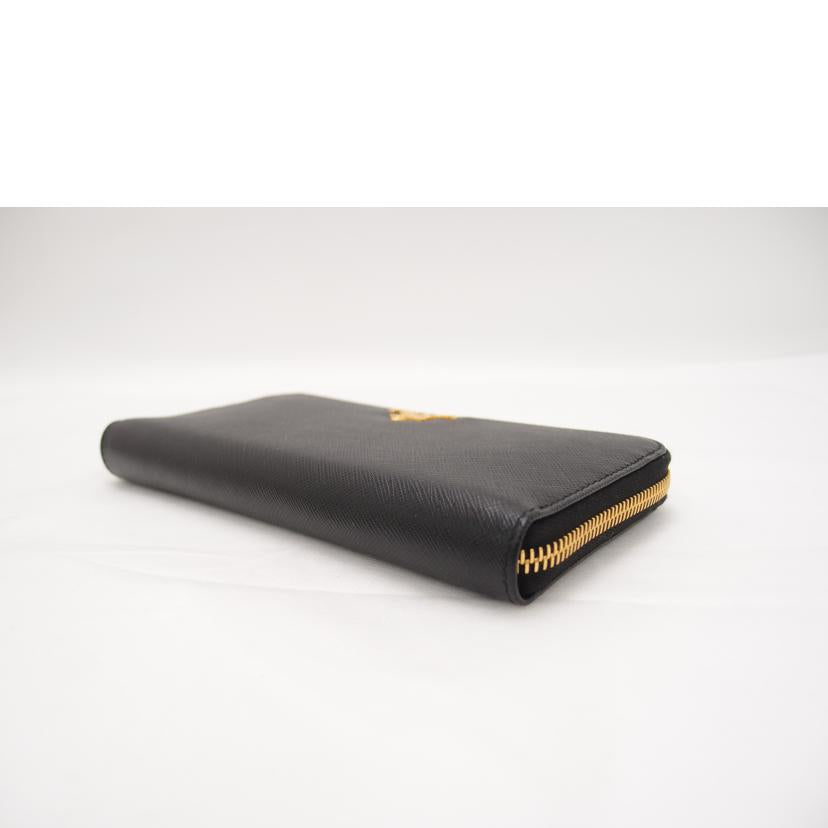 PRADA プラダ ゴールド金具 レディース メンズ 黒 ラウンドジップウォレット/サフィアーノラウンドファスナー長財布/ブラック/1ML506//62B/SAランク/69